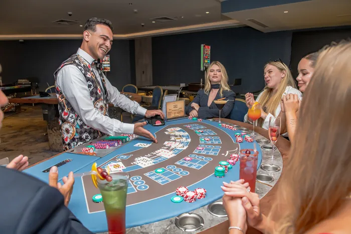 A dealer running a live table